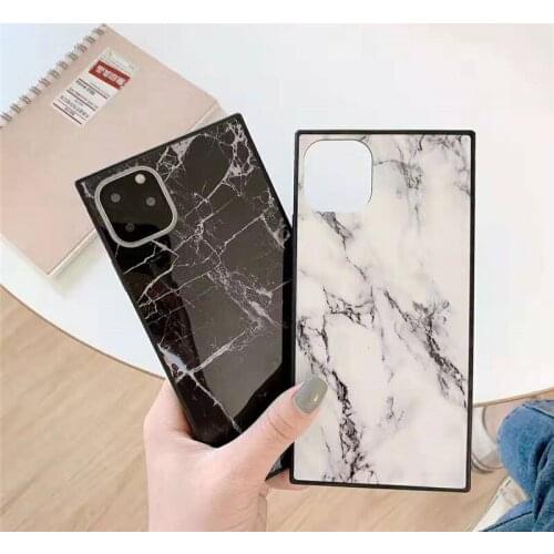 Ins Marble Pattern Phone Case For IPhone 11 Pro Max Soft Silicone Square Right Angle Cover For Apple Xs Max Xr 7 7Plus 8 8Plus