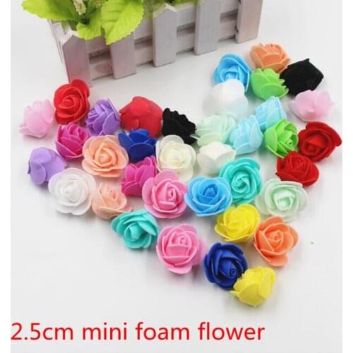 30pcs Mini PE Foam Rose Artificial Flowers For Wedding Car Decoration DIY Pompom Wreath Decorative Valentines day Fake Flowers