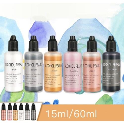 15ml/60ml Metallic Art Ink Alcohol Resin Pigment Diffusion Liquid Resin Colorant Dye For DIY Epoxy Resin Jewelry Making Crafts