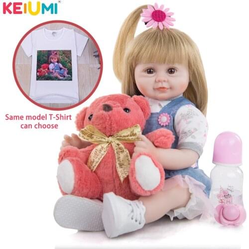 KEIUMI New Design 48 CM Reborn Dolls Cloth Body Stuffed Cute Fashion Simulation Doll Baby Toy Girl Childrens Day Birthday Gifts