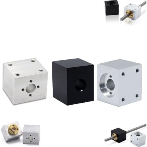 MEGA T8 Lead Screw Nut Housing Bracket Bore 8mm For 3D Printer Parts T8 Trapezoidal Leadscrew Conversion Nut Seat Aluminum Block