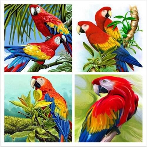 Fezrgea DIY 5D Diamond Painting Animal Parrot Bird 5D Diamond Embroidery Round drill Picture Cross stitch Home Decoration