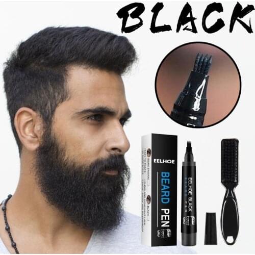 Beard Filling Pen Kit Barber Pencil With Brush Salon Facial Hair Engraving Styling Eyebrow Tool Male Mustache Repair Shape