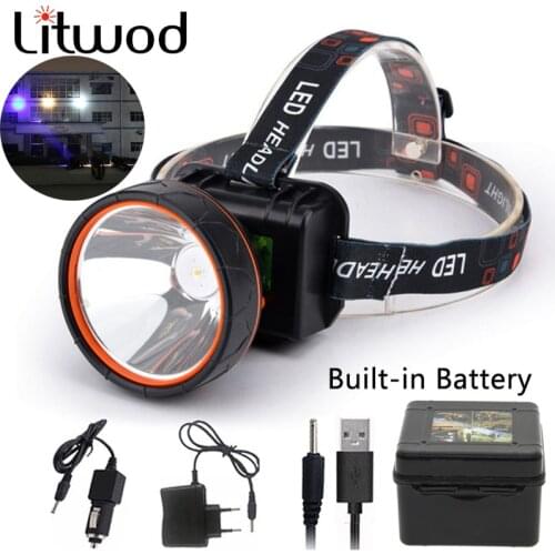 Z20 Litwod T6 Head Light Led Bright Headlamp Head Flashlight LED Headlight Build-in Rechargeable Battery Head Lamp for fishing