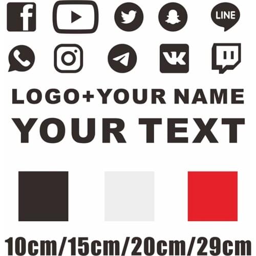 Custom YOUR Text ZOOM Signal Telegram FACEBOOK Whatsapp Instagram logo name YouTube Twitch VK Door Window Lap Decal car sticker