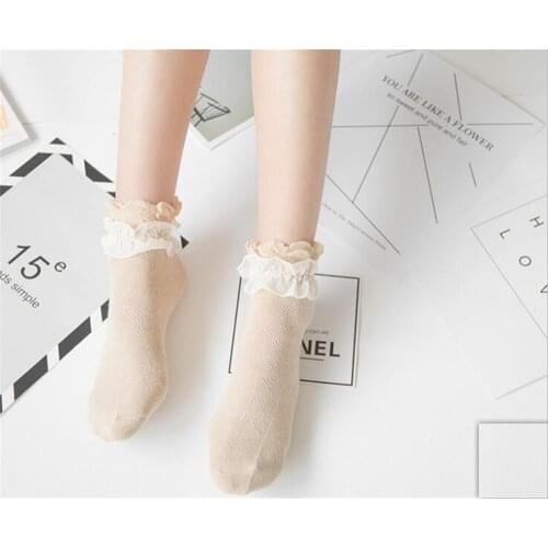 Lolita Style Japanese Maiden Lovely Woman Lace Short Socks Multiple Colors Cotton Socking B422