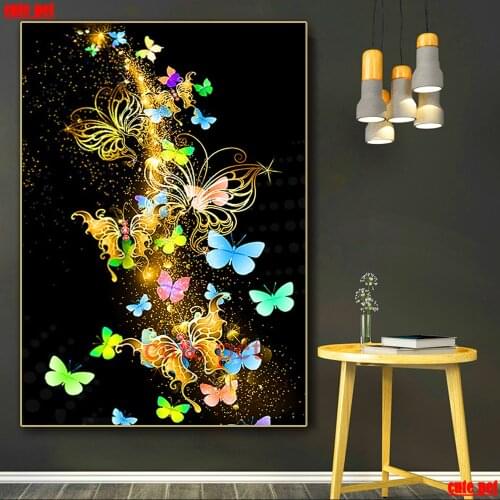 New square round Drill color butterfly Diy Diamond Painting Cross Stitch Kits 5D Diamond Mosaic Embroidery Mosaic Painting Decor