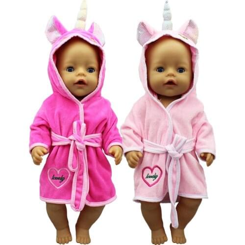 2020 New bathrobe Doll Clothes Fit For 18inch/43cm born baby Doll clothes reborn Doll Accessories