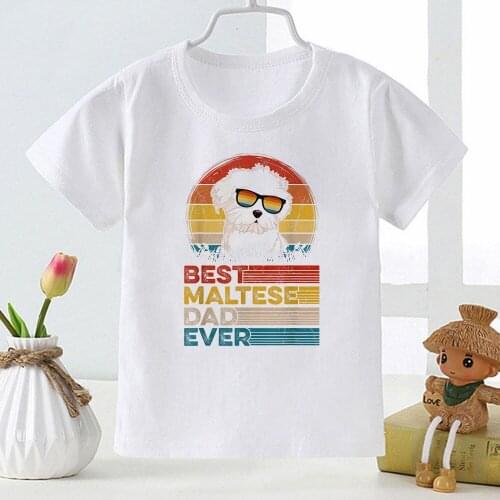 Maltese Dog Print Best Friend Girls Clothes Summer Kawaii Harajuku T shirt Girl 10 Year Kids Short Sleeve Clothing Camiseta