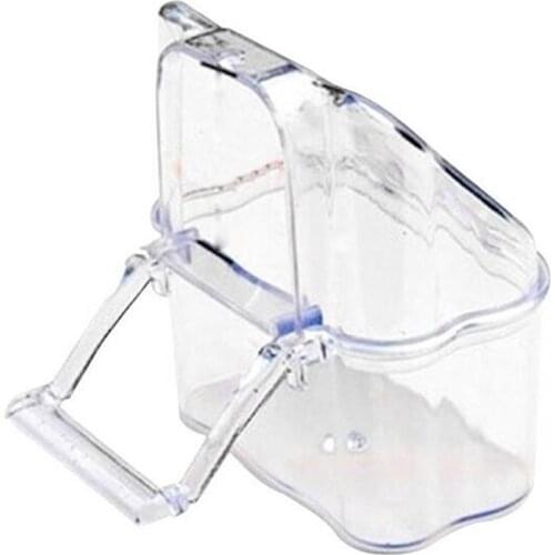 Bird Plastic Cage Feeder Splashproof Clear Feeder Bowl Parrot Seed Feeder Bird Food Water Feeder Box Pet Accessories