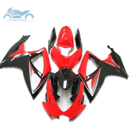 Custom Fairing kits for Suzuki GSXR 600 K6 GSXR600 750 2006 2007 Injection motorcycle fairings kit GSXR750 06 07 red black parts