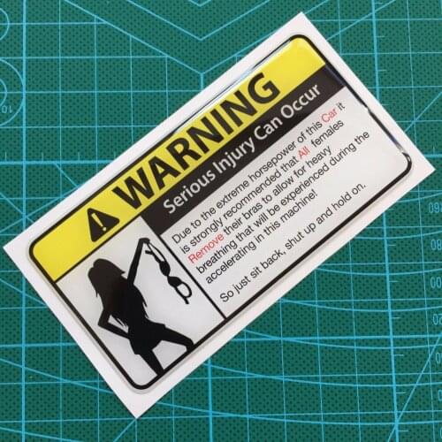 Warning Decals Fun Warning Car 3d Domed Emblem Decal Sticker PVC Vinyl Reflective Stickers