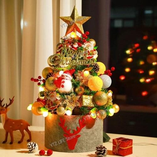 Christmas Tree Artificial White Snow Set Premium Art Festival Table Desktop Decorations Room Indoor Ornaments Gifts Home Party