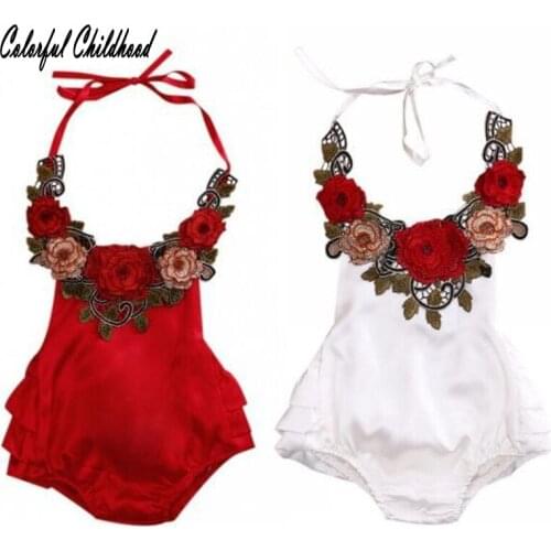 Christmas Newborn Infant Baby Girls Rompers Jumpsuit Santa Tutu Lace Dress flower embroidery XMAS Outfits Costume 0 to 3t