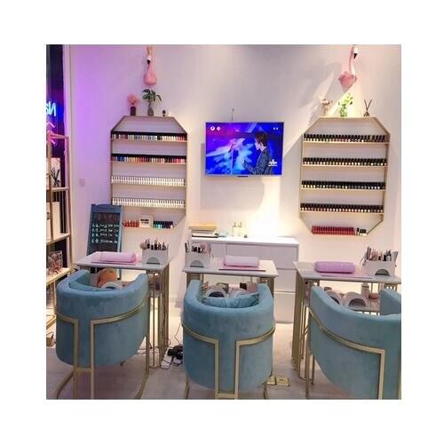 Ins Nordic marble net red manicure table iron single double manicure table table table chair set