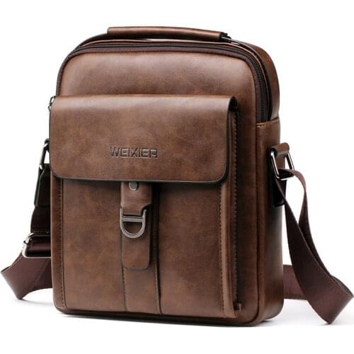 Vintage Men PU Leather Brand Shoulder Bag Men Messenger Bags Male Crossbody Handbag Tote Bags Business Casual Bags For Men