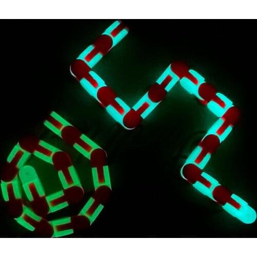 Luminous Puzzle Chain Fidget Toy Decompression Rail Chain Stress Relieve ADHD Puzzles Hand Spinner Sensory Toy For Children Gift