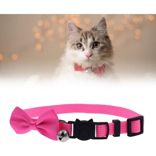 Cat Green Collar Solid Nylon ABS Metal Color Bowknot Style Adjustable Traction Tool Durable Pet Unisex Accessories For Outdoor