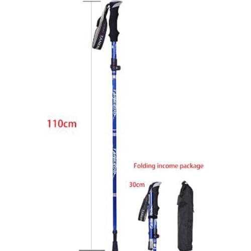 ZK20 5-Section Outdoor Fold Walking Hiking Stick Trekking Poles Camping Portable For Nordic Elderly Telescopic Club Easy Put Bag
