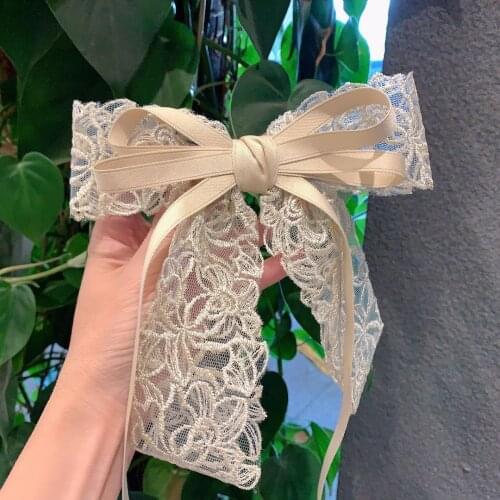 New Large Embroidered Flower Hairpin Fairy Butterfly Bow Hair Clip Fabric Lace Hairgrips Korean Girls Hair Accessories for Women