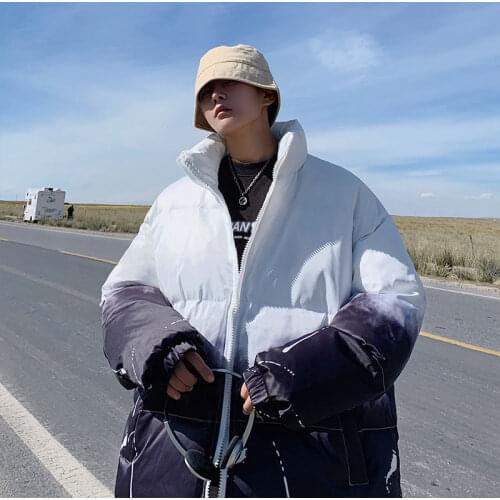 Woman Casual Oversize Thicken Zipper Parkas 2021 Winter New Men Parka Japanese Streetwear Men Warm Winter Coat