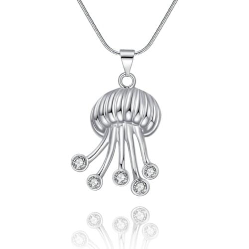 Free Shipping 9 months selling hot new style creative jellyfish pendant necklace 925 sterling silver female personality necklace