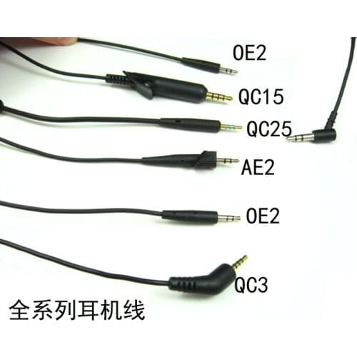 100Pcs/Lot New Replacement Audio Headphones Cables For QC3 QC 3 QC15 QC25 OE2 AE2 AE2i Headphone Audio Cord Line
