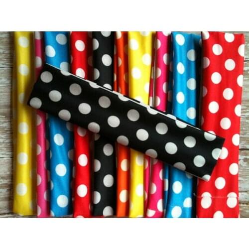 120X Polka Dot Stretch Headbands Nylon Stretch Headwear 2" x 8" Colorful Drop Shipping