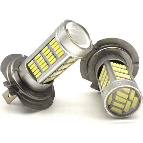 2PCS H7 4014 92 SMD LED Fog Lights Corner Bulbs DRL Daytime Running Lamp Blue Amber Yellow Lamp