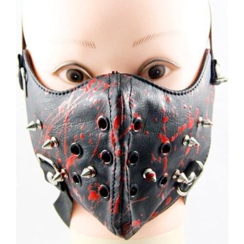 2018 Fashion Halloween Party Rock Abstract kill Performance Mask Leather Punk Mask TUP8