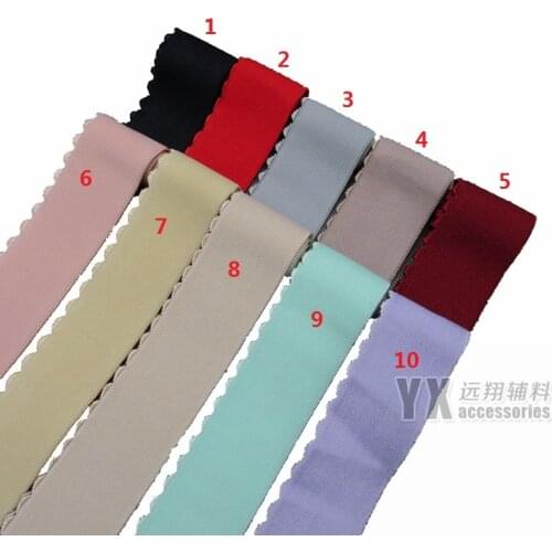 4cm one side suede elastic webbing Crescent shape edge for bra underwear belt 6meters/lot soft Flexible stretchy band
