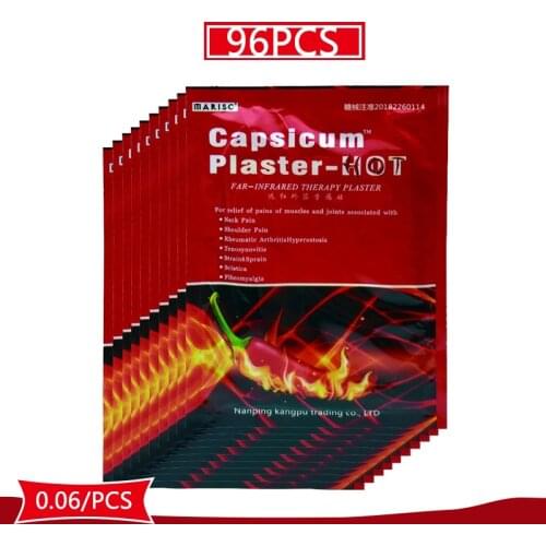 96Pcs/12Bags Backache Shoulder Joint Pain Patch Capsicum Plaster Hot Muscle Fatigue Neck Pain Relief