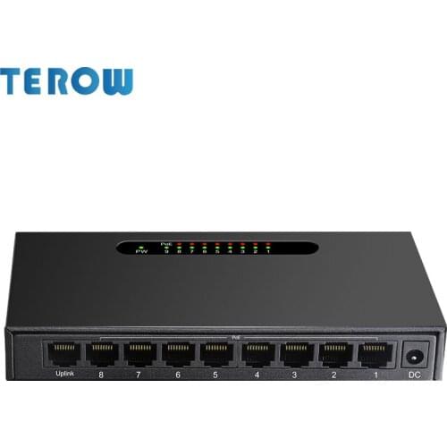 9-Port POE Switch 100Mbps Fast Ethernet Switcher for IP POE CCTV 8 Units of 500 Pixel Cameras 52V 1.25A