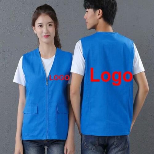 1PCS Free Custom Design Mesh Vests Print Logo Name Picture Men Woman Work Vest Workwear Uniform Company Team Uniform ZZ-266