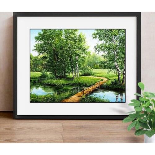 Diamond Mosaic Summer Landscape 5D DIY Diamond Painting Embroidery Cross Stitch Rhinestones Full Square Scenic Decor Home