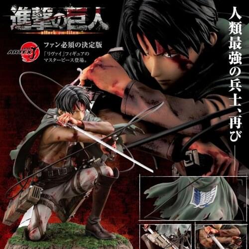 Anime Artfx J Attack on Titan Levi Fortitude Ver. PVC Action Figure Japanese Anime Figure Model Toys Collection Doll Gift