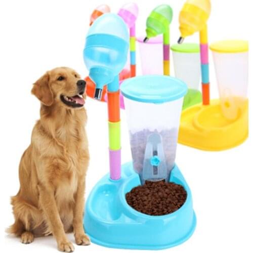 Automatic Dogs Puppy Cat Drinking Bowl Non-Slip Dog Bowl Fountain Water Dispenser Feeder Cat Feeder Plastic Double Bowl Kettle