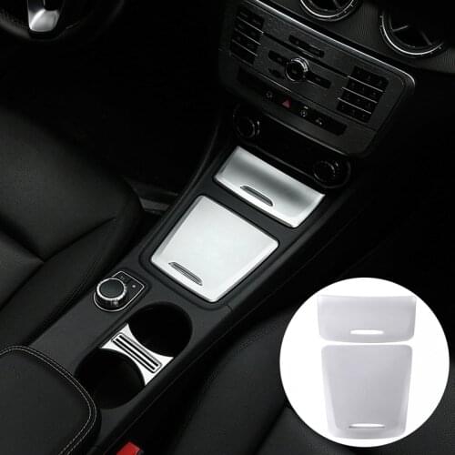 For Mercedes Benz CLA GLA a Class W117 W176 A180 2014-2017 Chrome ABS Center Storage Box Panel Trim Ashtray Cover