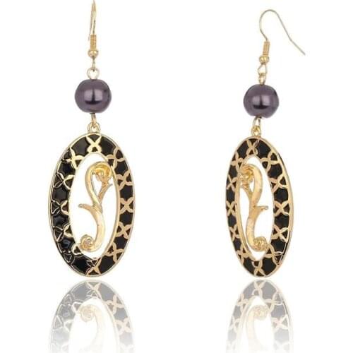 Hawaiian Pearl Jewelry Earring Statement Earring Earrings Enamel Alloy Vintage Geometric 2021 for Women Hot Girls Gold Black