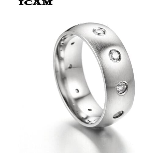 ICAM Silver Rings For Women Bridal Wedding Anelli Trendy Jewellery Engagement White Gold Color Anillos Mujer