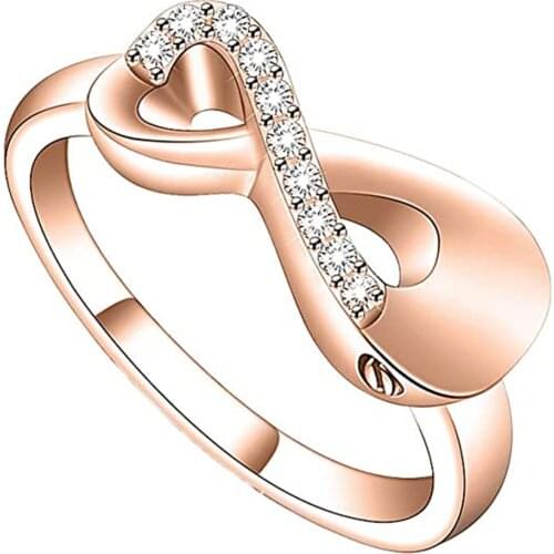 Crystal Infinity Cremation Ring for Ashes Holder Keepsake Jewelry Stainless Steel Memorial Finger Ring for Women
