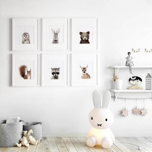 Woodland Baby Cute Animal Canvas Painting Modern Nordic Style Poster Print Modular Pictures Nursery Baby Room Wall Artwork Decor