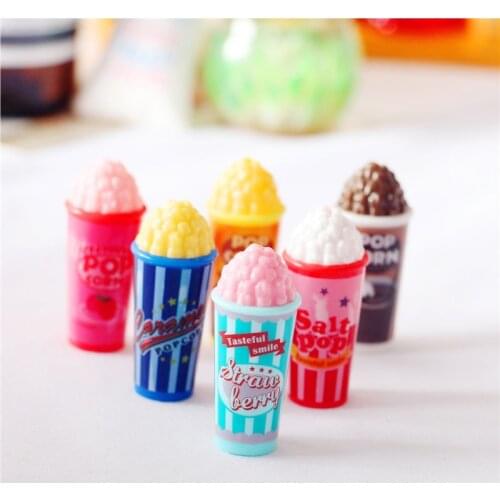 6PCS/SET 1/12 Scale Miniature Dollhouse Mini Popcorn Pretend Play OB11 Doll Food Kitchen Accessories Toy