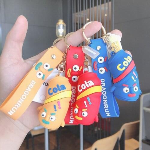 New PVC Cartoon Rocking Toy Doll Keychain Pendant Creative Women Couple Kids Backpack Resin Key Chain Gifts