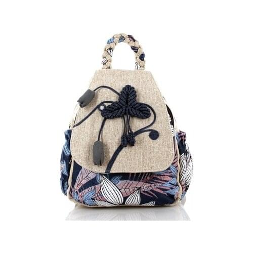 New coming national women string appliques small shopping backpacks!Nice original prints cover backrack All-match lady backruck