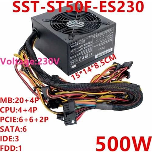 New PSU For SilverStone Brand ATX Non-modular 80plus EU Game Mute Power Supply 500W Power Supply SST-ST50F-ES230