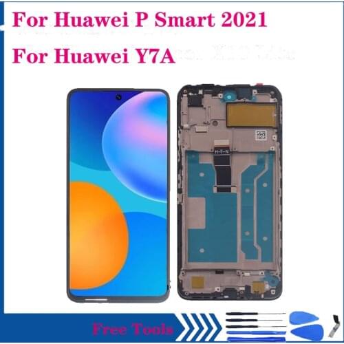 Original For Huawei P Smart 2021 PPA-LX2 LCD Display Touch Screen Glass Panel Digitizer Assembly For Huawei Y7A LCD With Frame