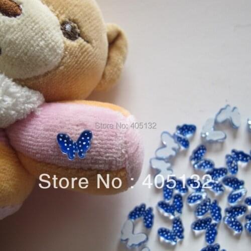 RC-166-5 3D 200pcs/bag Blue Dot Butterfly Shape Decorations Nail Art Decorations