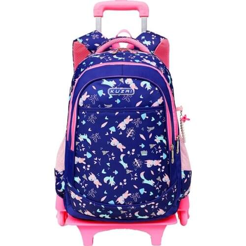 New Removable Children School Bags with 2/6 Wheels for Girls boys Trolley Backpack Kids Climbing stairs Wheeled Bag Backpack