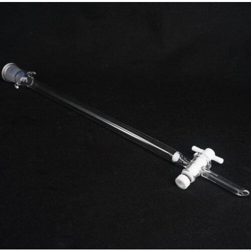 16x300mm 24/29 Glass Chromatography Column PTFE Stopcock Ground Cone Fritted